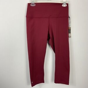 NOBULL High Rise Burgundy Workout Leggings Cropped Women's Size Medium